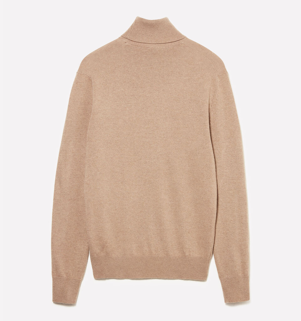 Camisola bege escuro regular fit com gola alta - camisolas gola alta para homem - Bege | Sisley image number 2